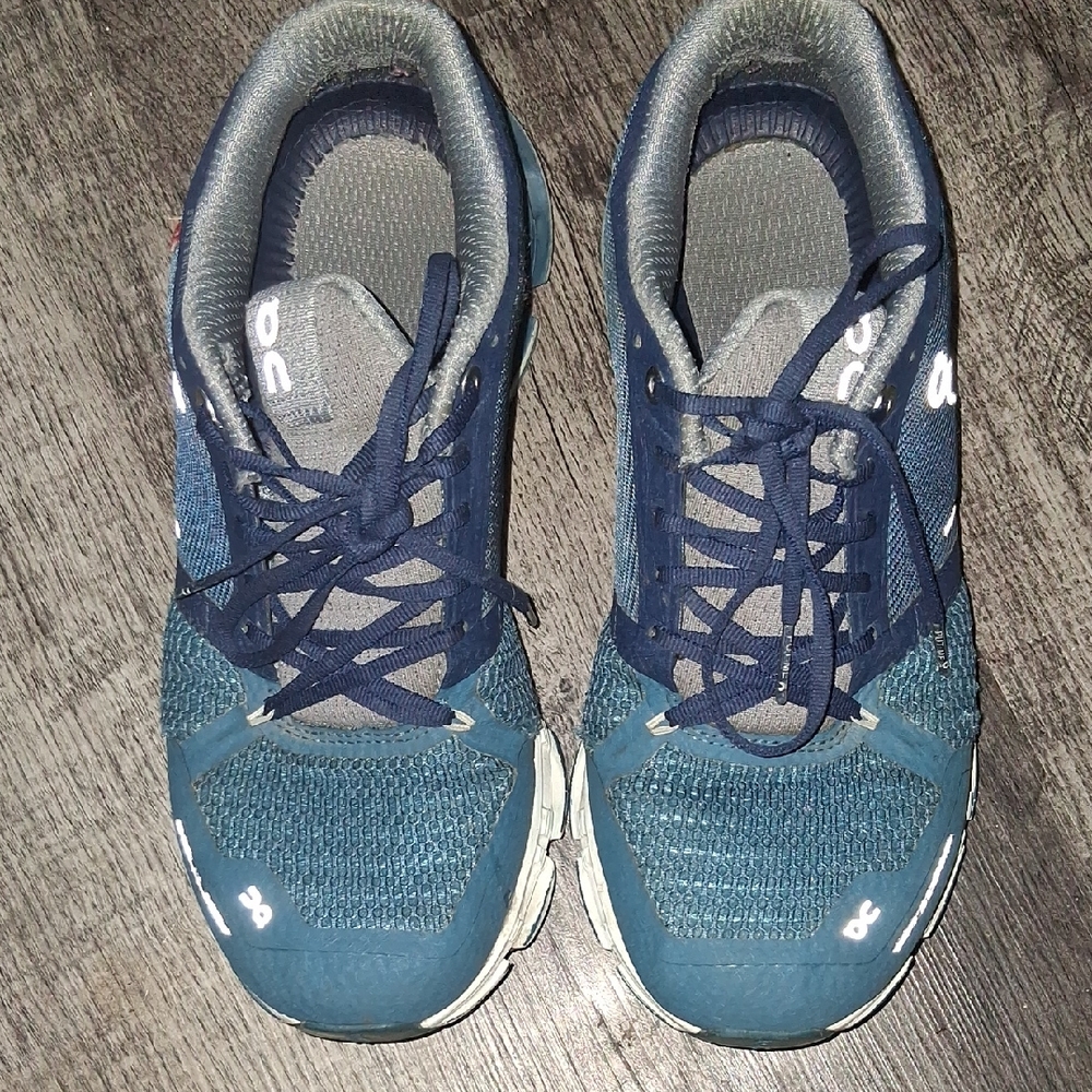 On Running Teal and Gray Sneakers